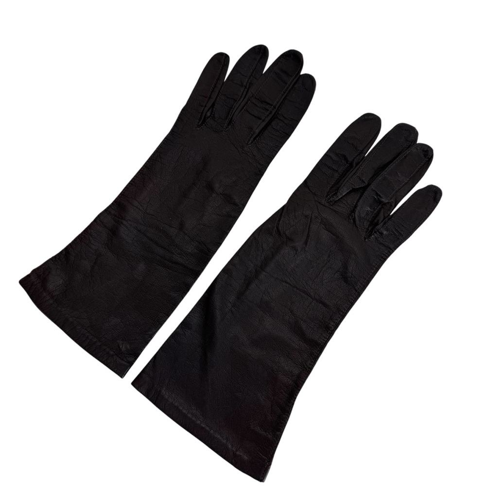 Vintage Regency For Alexander Real Kid Skin Leather Silk Lining Gloves Women‎